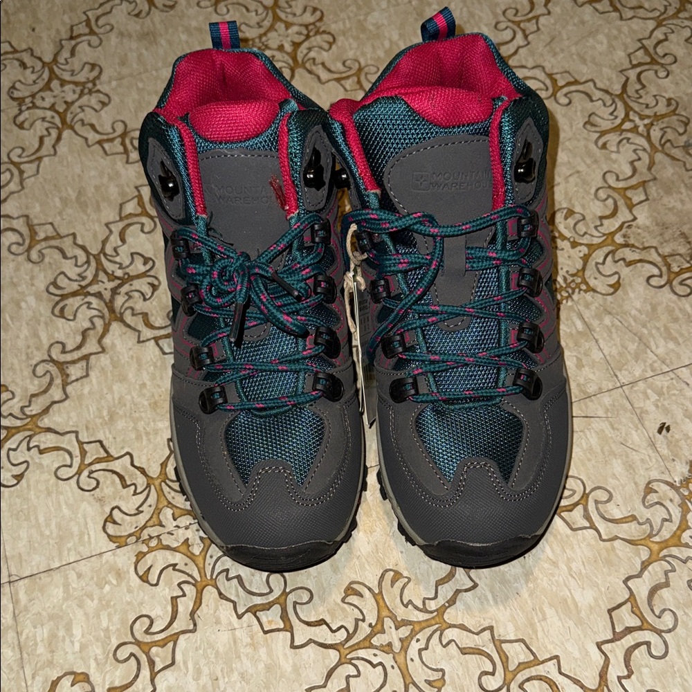 Children's Gray and Pink Waterproof Boots